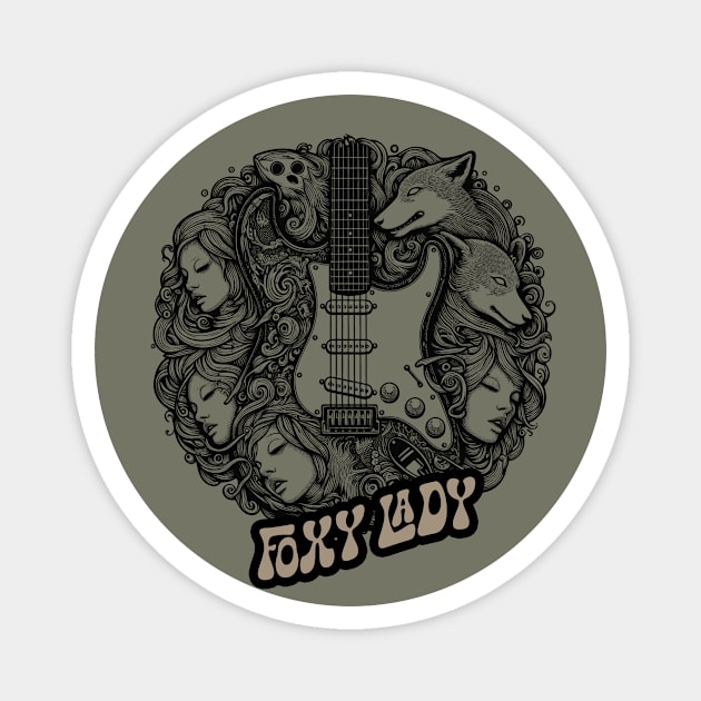 Foxy Lady Magnet by Ken Savana